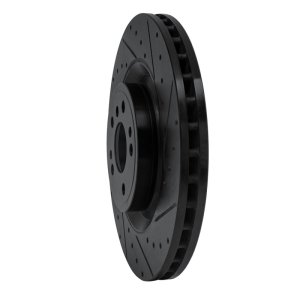 Mercedes-Benz GLS350 Brake Rotor (1) - Front Right - R1 Concepts - Drilled & Slotted - Black - `13-`19